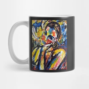 La fille qui reve au chien bleu Mug